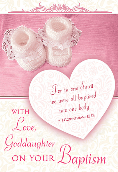 88408 goddaughter baptism - 4 1/2 x 6 3/4 - multi color foil & embossed